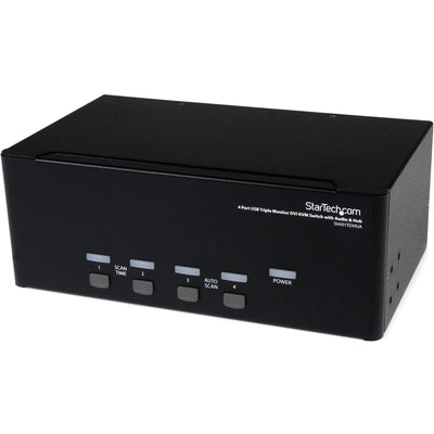 StarTech.com 4 Port Triple Monitor DVI USB KVM Switch with Audio and U