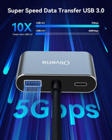 Oliveria USB C to HDMI VGA Adapter, 4K@30Hz 4 in 1 USB C to HDMI Adapt