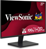 ViewSonic VS2725-2K 27 Inch QHD 1440p Monitor with 100Hz, HDMI, Displa