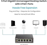 D-Link 5-Port Gigabit PoE+ Unmanaged Ethernet Switch, with 4 PoE Ports