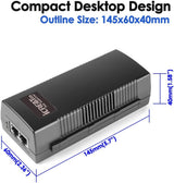 Injecteur PoE++ StarTech  1 PORT 10 GBPS, 60 W, Ethernet 2,5/5/10 G/10/100/1000 MBPS, PoE++ (802.3AF/AT/BT), montage mural, alimentation en ligne non gérée