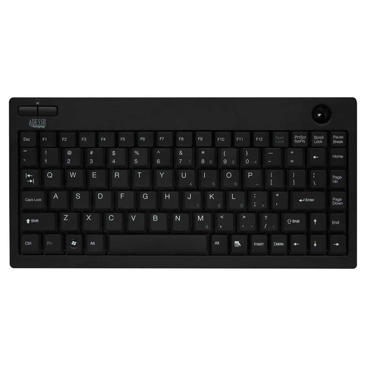 Adesso 2.4 GHz RF Wireless Mini Trackball Keyboard (WKB-3100UB)