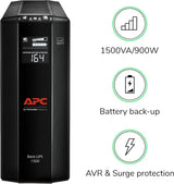 APC UPS 1500VA UPS Battery Backup & Surge Protector, BX1500M Backup Ba