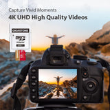 【5-Years Data Recovery】 GIGASTONE Memory Card 128GB, 4K Pro Camera, Co
