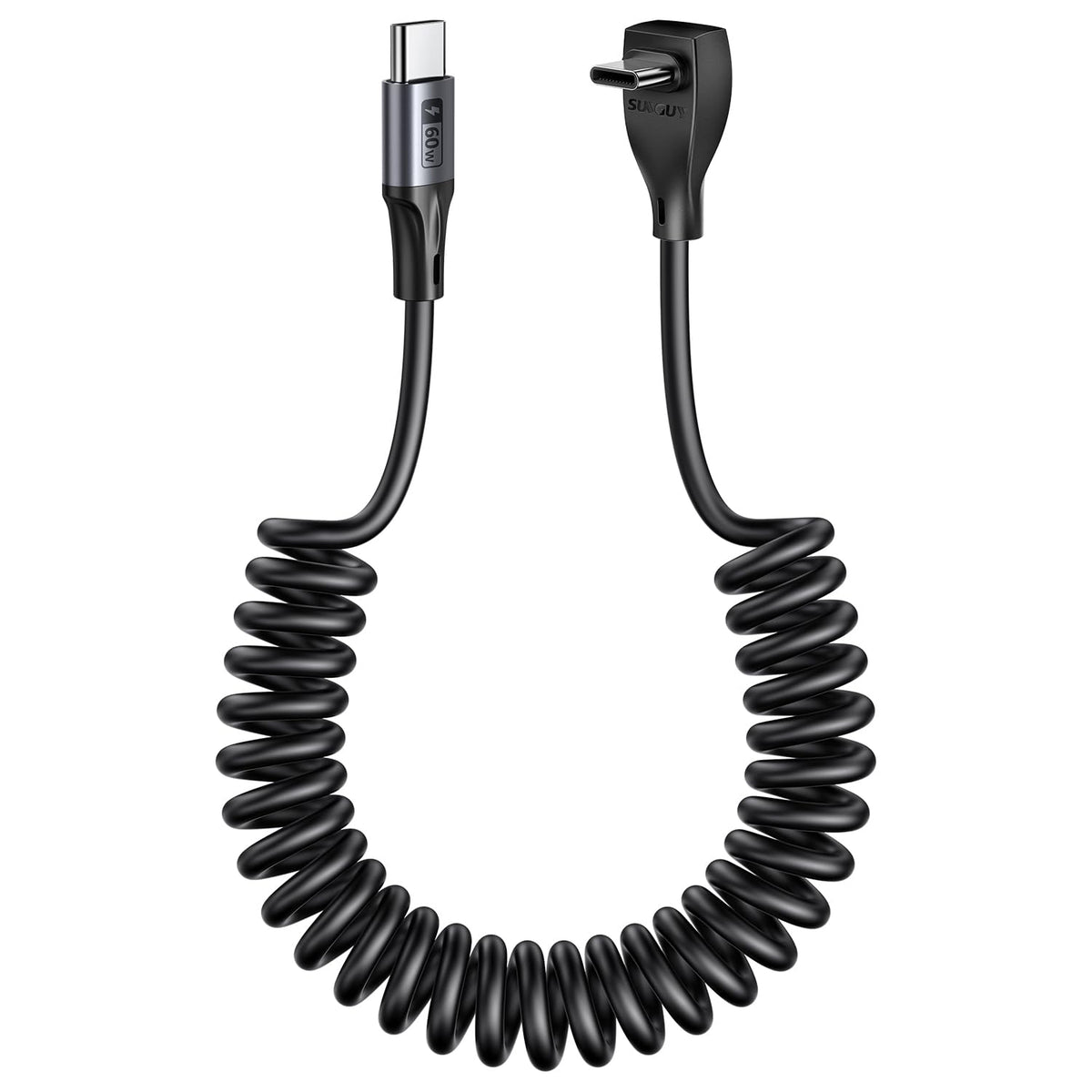 3FT USB C CHARGING CABLE COILED M/M