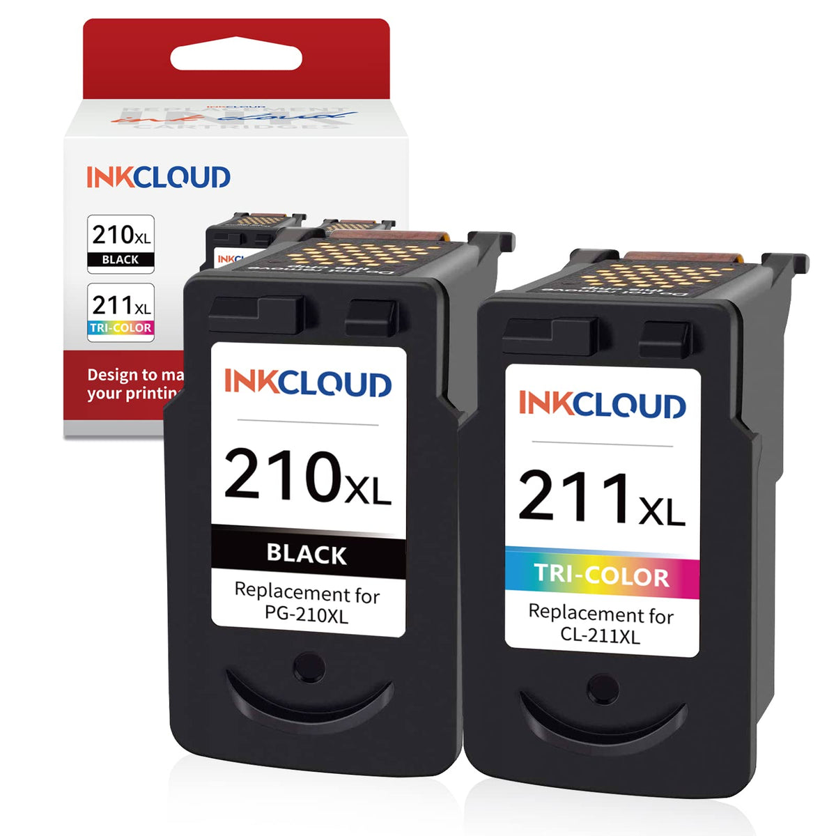 INKCLOUD Compatible Ink Cartridges Replacement for Canon PG-210XL CL-2