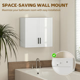 2-Piece Simple Medicine Cabinet Wall Mounted, Bathroom Wall Cabinet with 2 Doors and Adjustable Shelf Storage
