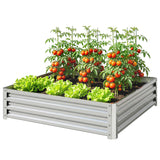 4' x 4' x 1' Raised Garden Bed Galvanized Steel Planter Box for Vegetables