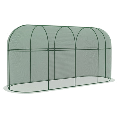 9.8' x 3.3' Plant Protector Tent, Crop Cage with Zipped Door and Ground Stakes for Garden