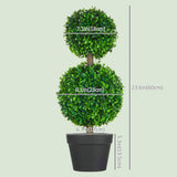 Lot de 2 arbres topiaires en buis artificiel