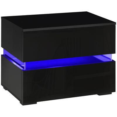 Modern Nightstand, Bedside Table with 2 Drawers