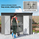 Remise de rangement pour jardin en acier galvanisé 9' x 4' avec portes verrouillables, gants et 2 bouches de ventilation