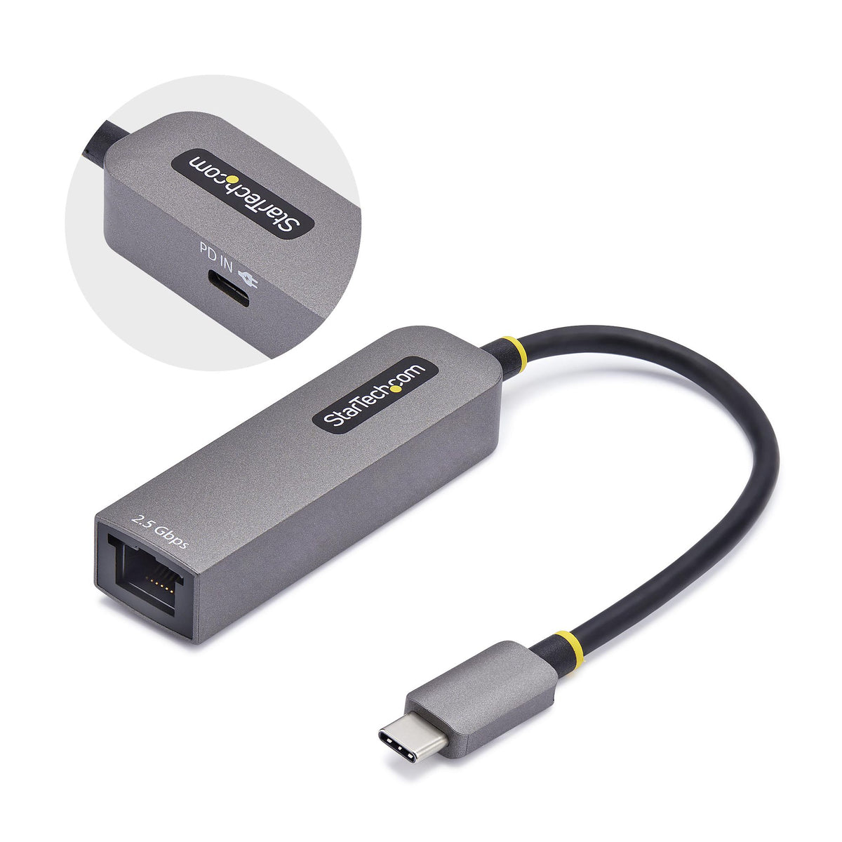 StarTech.com 2.5GbE USB-C to Ethernet Adapter, 100W PD Pass-Through, N
