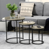 Nesting Tables Set of 3, Stacking Side Tables with Steel Frame for Living Room