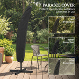 9.6ft Offset Patio Umbrella Garden Hanging Parasol Banana Cantilever Umbrella with Base