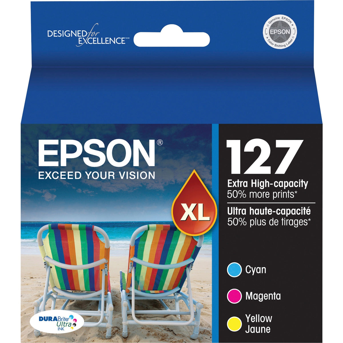 Epson 127 Extra High Yield Ink Cartridge 3-Pack (C/M/Y)