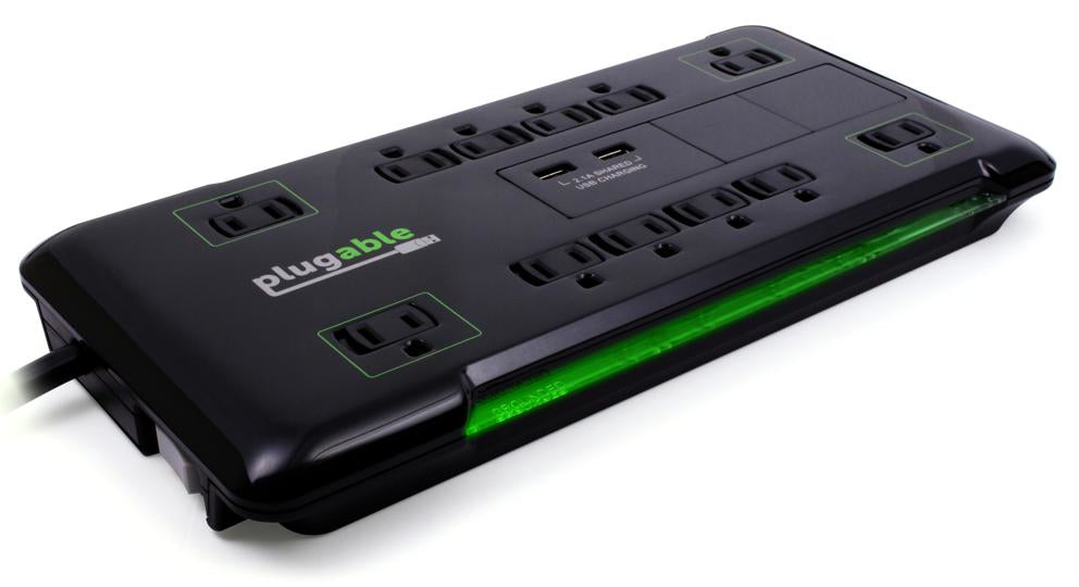 Plugable Technologies PS12-USB25 surge protector Black 12 AC outlet(s)