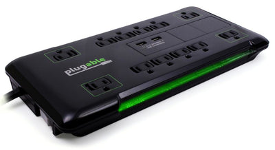 Plugable Technologies PS12-USB25 surge protector Black 12 AC outlet(s)