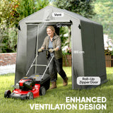 Remise portable 7,5' x 6,2', ventilation et cadre en métal galvanisé