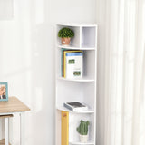 5-Tier Corner Bookcase, Storage Bookshelf, Freestanding Display Shelves with Open Compartments and Cabinet for Home Office
