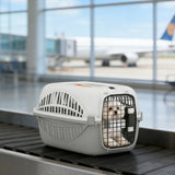 Transporteur pour animaux approuvé par les compagnies aériennes pour mini-chiens et chats avec porte en grillage d'acier