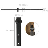 Mini Sliding Barn Door Hardware Kit for Double Doors, TV Stands, Fit 17.7