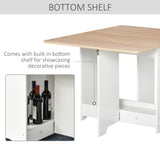 Foldable Dining Table, Folding Table with Storage Shelf