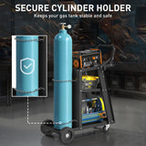 Welding Utility Cart 3-Tier Heavy Duty Rolling Tool Cart with Gas Cylinder Holder