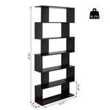 Étagère en bois en forme de S, 6 niveaux, rangement, meuble de bureau à domicile