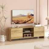 TV Stand for up to 65 Inch TV, Nordic Entertainment Center with 2 Cabinets and 2 Open Shelves for Living Room