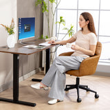 Swivel Office Chair, Faux Leather Desk Chair with Adjustable Height for Living Room