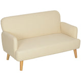 Velvet Feel Fabric 2 Seater Sofa, Small Sofa Loveseat with 8.3