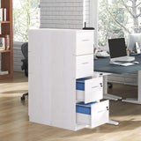 Vertical Filing Cabinet with Lock, 4 Drawer File Cabinet with Adjustable Hanging Bar for A4 and Letter Size