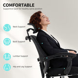 Office Chair, Ergonomic Mesh Computer Desk Chair with Adjustable Headrest, Lumbar Support