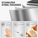 10.6 Gal (40 L) Automatic Garbage Can w/ Soft-Close Lid, Touchless Trash Can with Fingerprint Resistant Stainless Steel