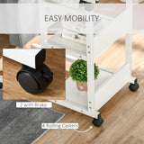 Bureau debout mobile, bureau debout réglable en hauteur 31,5 pouces avec roues pour bureau à domicile