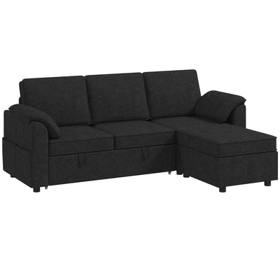 Sectional Sofa Bed Reversible Pull Out Sleeper Sofa Storage Ottoman