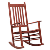 Chaise berçante patio en bois extérieur jardin fauteuil inclinable loisir siège simple bras