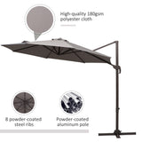 Parasol de patio cantilever 10pi avec rotation 360°