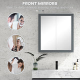 Bathroom Mirror Cabinet, Double Doors and Adjustable Shelves