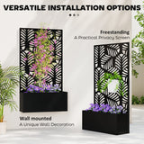 Metal Garden Bed with Trellis for Climbing Plants