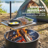 Swivel Campfire Grill, 360° Adjustable Heavy Duty Chrome-Plated Steel Campfire Cooking Grate
