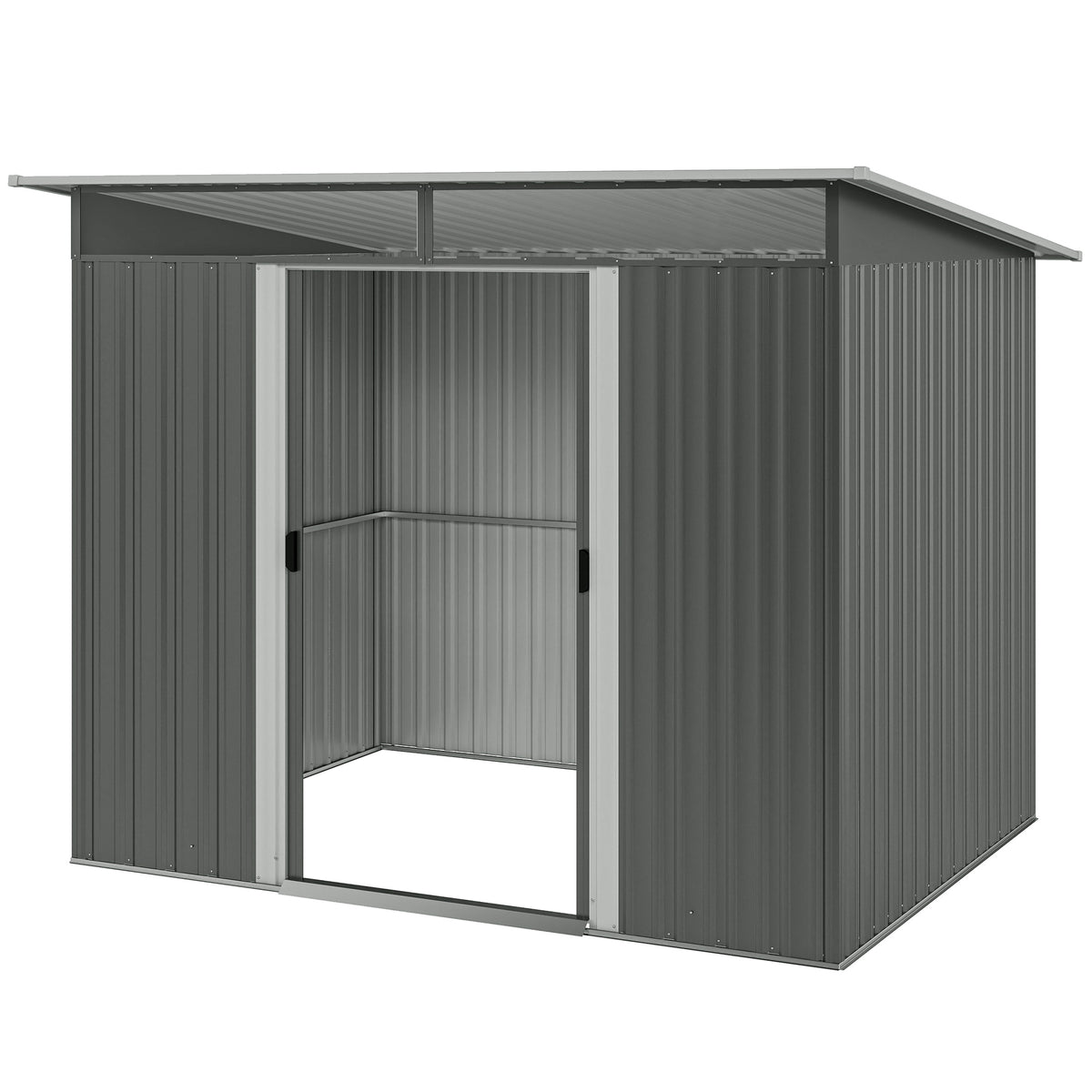 9' x 6.5' Outdoor Metal Garden Shed Utility Tool Storage Steel Backyard