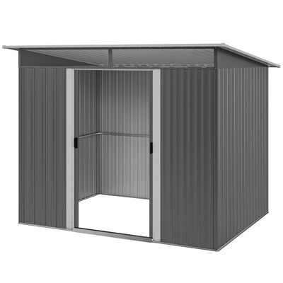9' x 6.5' Outdoor Metal Garden Shed Utility Tool Storage Steel Backyard