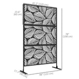 Paravent décoratif extérieur 6,5FT, écran de confidentialité en métal avec support