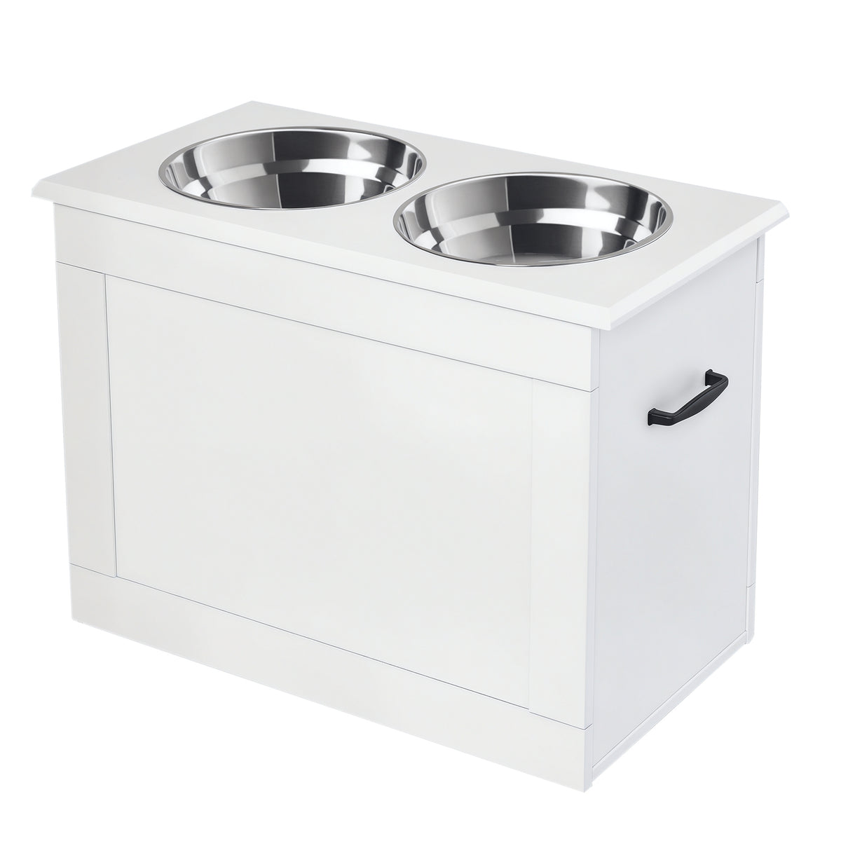 Large Elevated Pet Feeder with Storage Dog Pet Diner Function 2 Stainless Steel Dog Bowls Elevated Base for Large Dogs and Other Large Pet