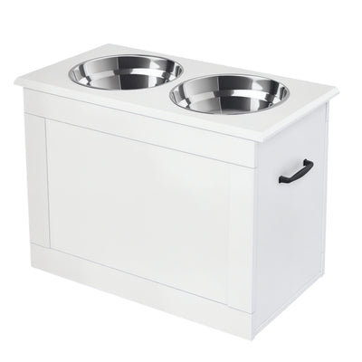 Large Elevated Pet Feeder with Storage Dog Pet Diner Function 2 Stainless Steel Dog Bowls Elevated Base for Large Dogs and Other Large Pet