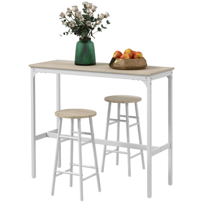3-Piece Counter Height Bar Table and Chairs, Dining Table and Chairs Set for 2