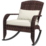 Adirondack Chair, Outdoor Wicker Rocking Chair with High Back