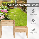 Freestanding Wooden Plant Stand, 3 Tier Raised Garden Bed for Vegetables